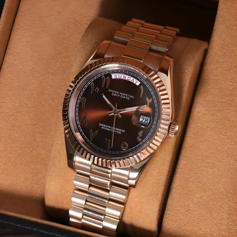 SEIKOJUST | Daydate Oro Rosa - Cioccolato arabico