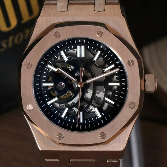 ROYAL SEIKOAK | Skeleton Oro Rosa